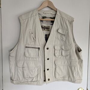 Woolrich Men's Khaki Fishing Utility Vest XL Vintage